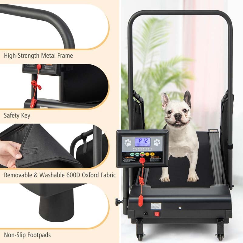 200 LBS Dog Treadmill Pet Running Machine, Indoor Pet Exercise Equipment with Remote & 1.4'' LCD Screen