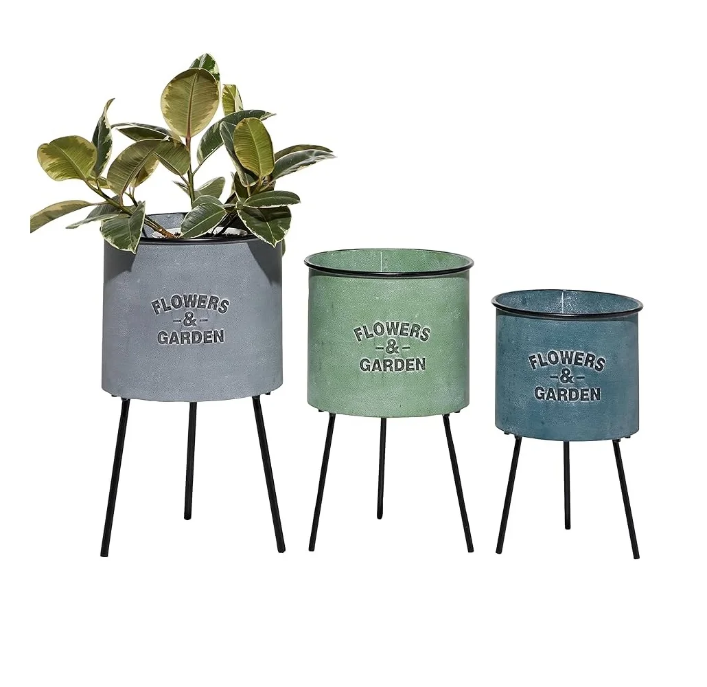 Marvelous Huge galvanized planter Modern Metal Planters garden supplies Iron planter Small and large decorative flower pots