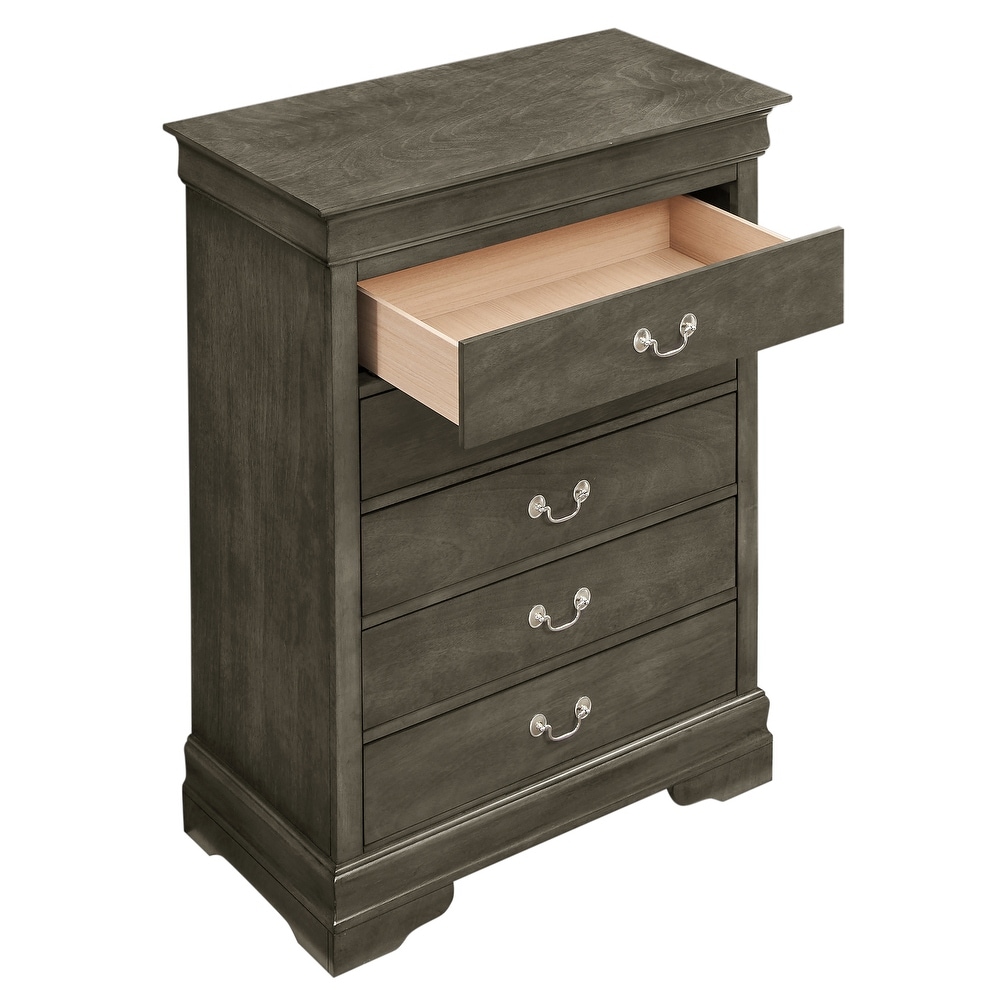 Louis Phillipe 5 Drawer Chest of Drawers (33 in L. X 18 in W. X 48 in H)