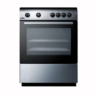 Summit Appliance 24 in. 2.4 cu. ft. Slide-In Electric Range in Stainless Steel CLRE24E