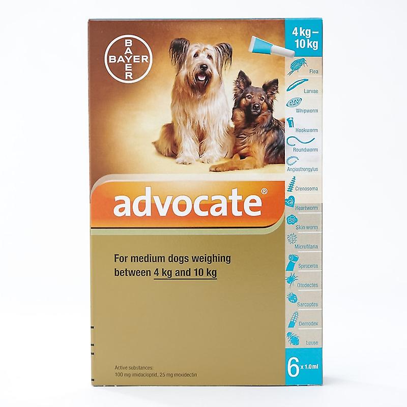 Advocate For Medium Dogs  4-10kg (8.8-22lbs)， 6 Pack