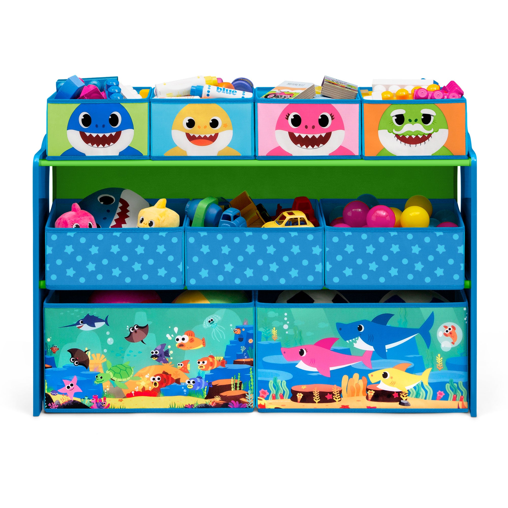 Baby Shark Deluxe 9 Bin Design and Store Toy Organizer by Delta Children