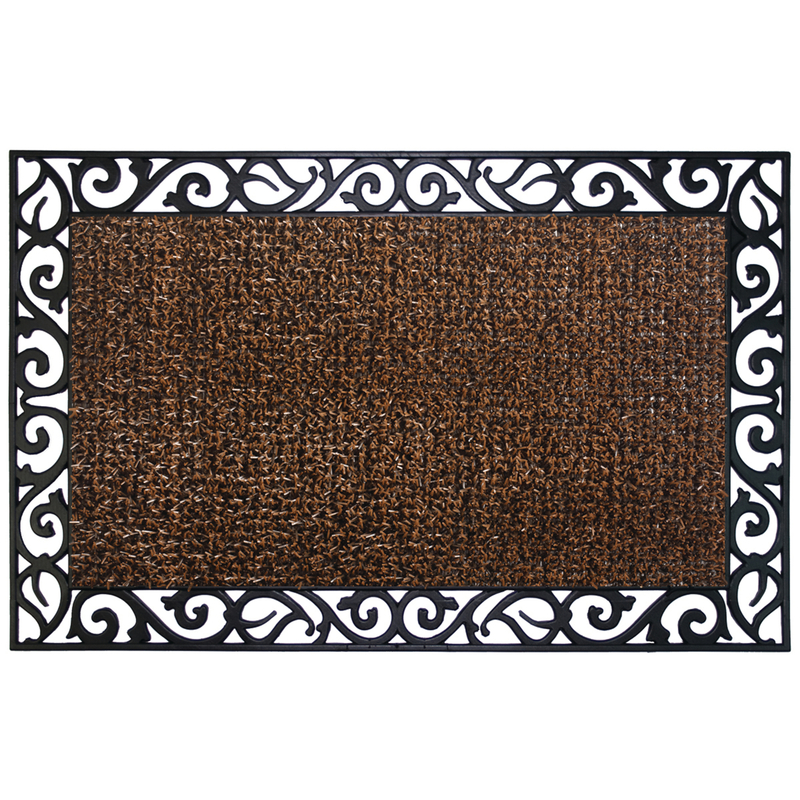 GrassWorx Clean Machine 36 in. L X 24 in. W Brown Wrought Iron AstroTurf Door Mat