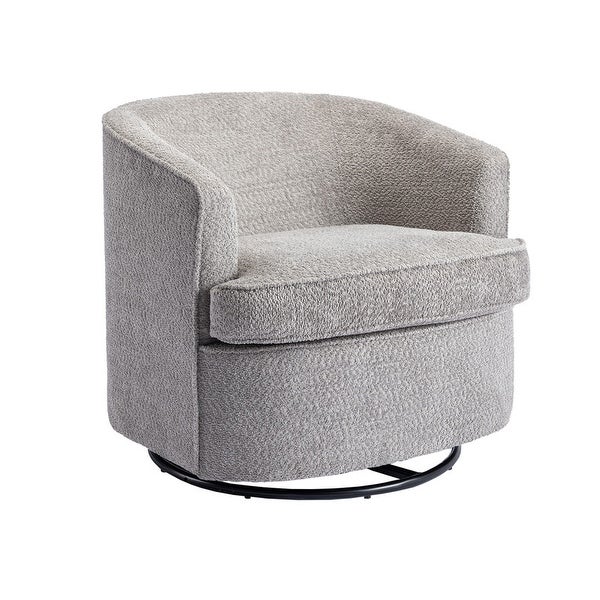 Modern Upholstered Swivel Barrel Armchair for Living Room