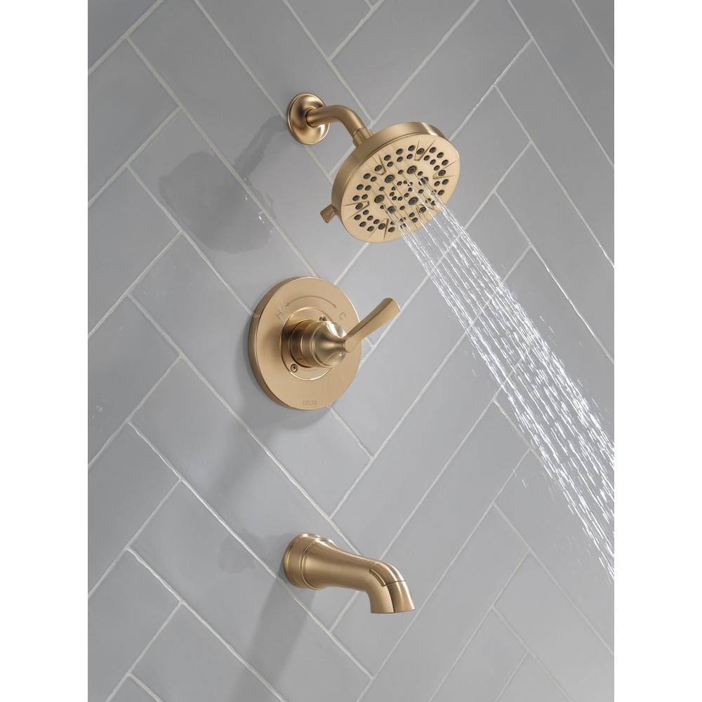 Delta Faryn Single-Handle 5-Spray Tub and Shower Faucet in Champagne Bronze (Valve Included) 144822-CZ