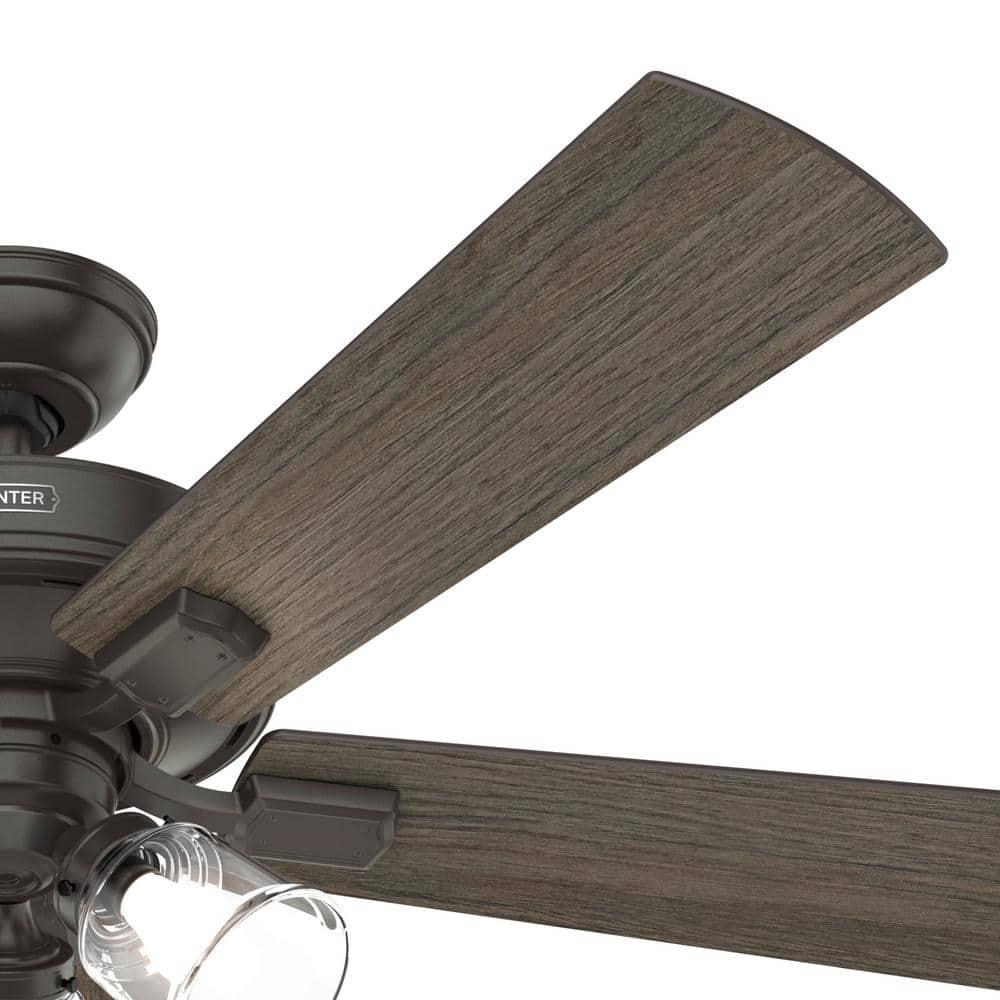 Hunter Crestfield 52 in Indoor Noble Bronze Ceiling Fan with Light Kit and Remote