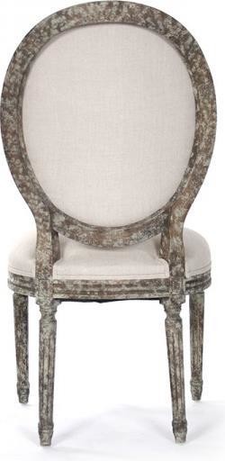 Side Chair MEDALLION Distressed Olive Green Natural Wood Linen   Traditional   Dining Chairs   by EuroLuxHome  Houzz