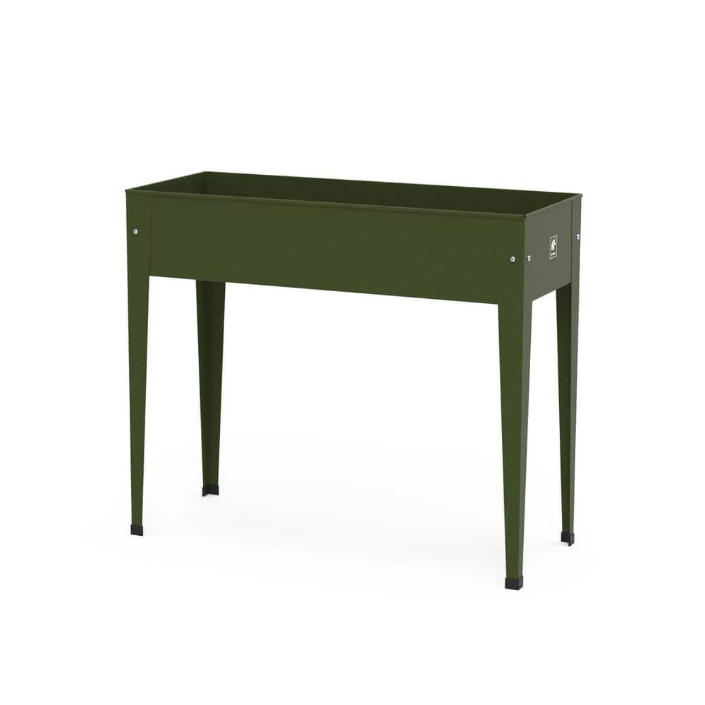 Herstera Urban Planter 39.3 in. L x 15.7 in. D x 33 in. H Green Galvanized Steel Raised Garden HER2002