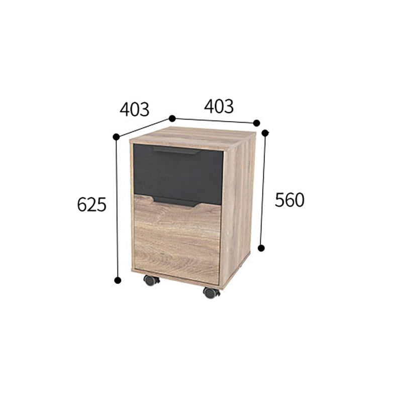 Daxton Mobile Cabinet 41cm - Warm Oak & Black