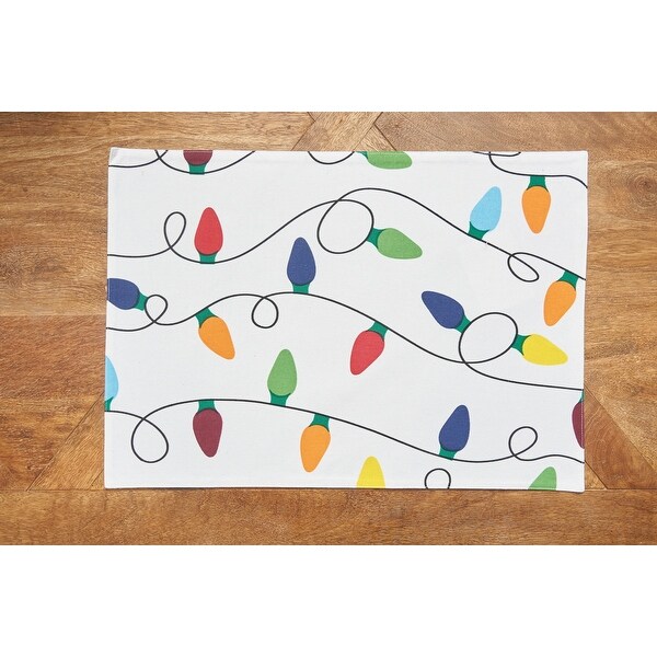 Christmas Light Printed Holiday Placemat Set of 6