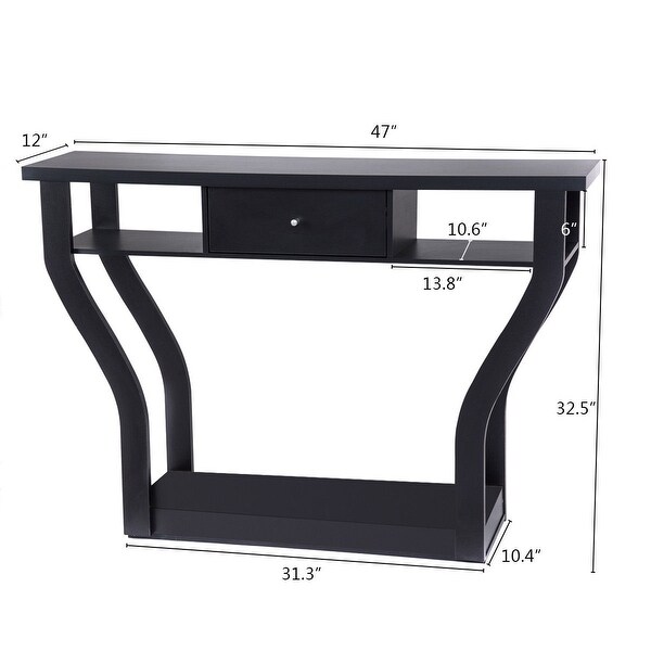 Costway Black Accent Console Table Modern Sofa Entryway Hallway Hall