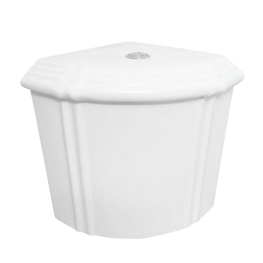 RENOVATORS SUPPLY MANUFACTURING Sheffield Corner 2-Piece 0.8 GPF1.6 GPF WaterSense Dual Flush Round Toilet in White with Slow Close Seat 13762