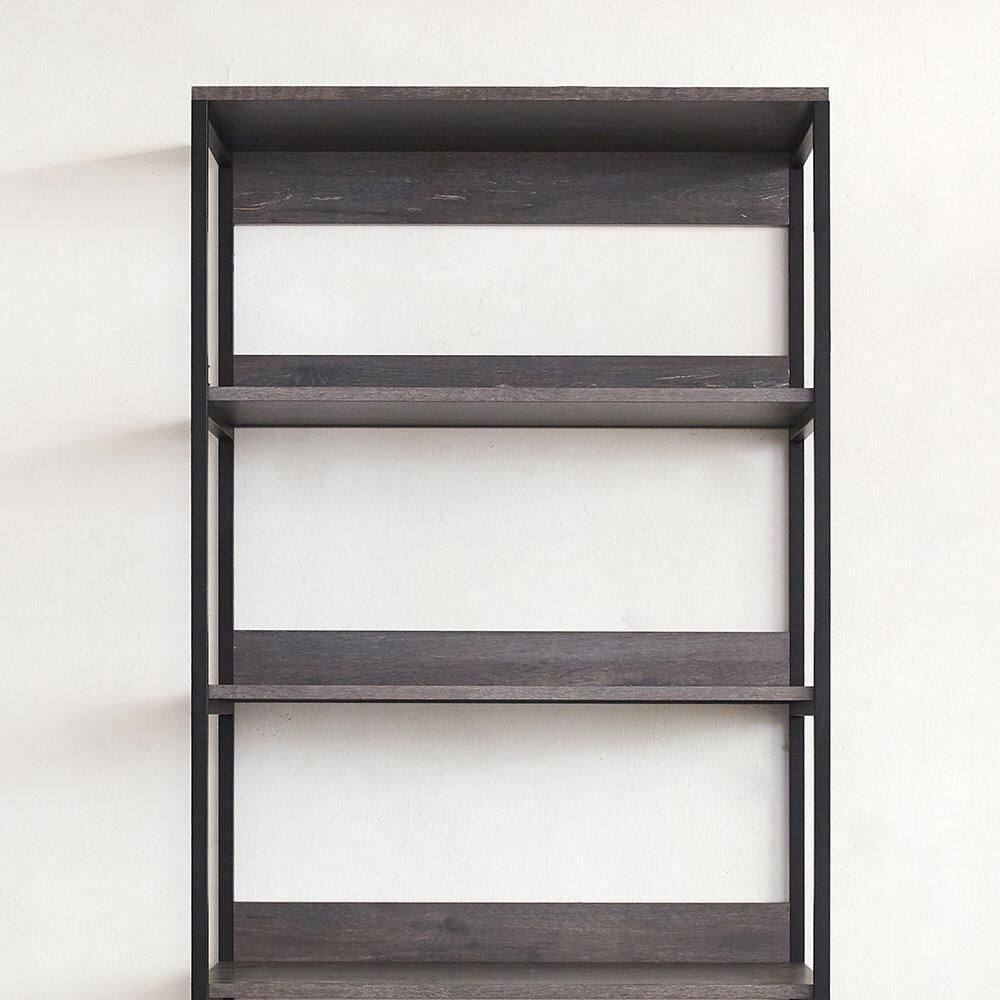 Siavonce 17.3 in. D x 31.5 in. W x 77.7 in. H Wood and Metal Walk-in Closet with Five Shelves - Cube Organizer in Rustic Gray DJ-Y-B040S00025