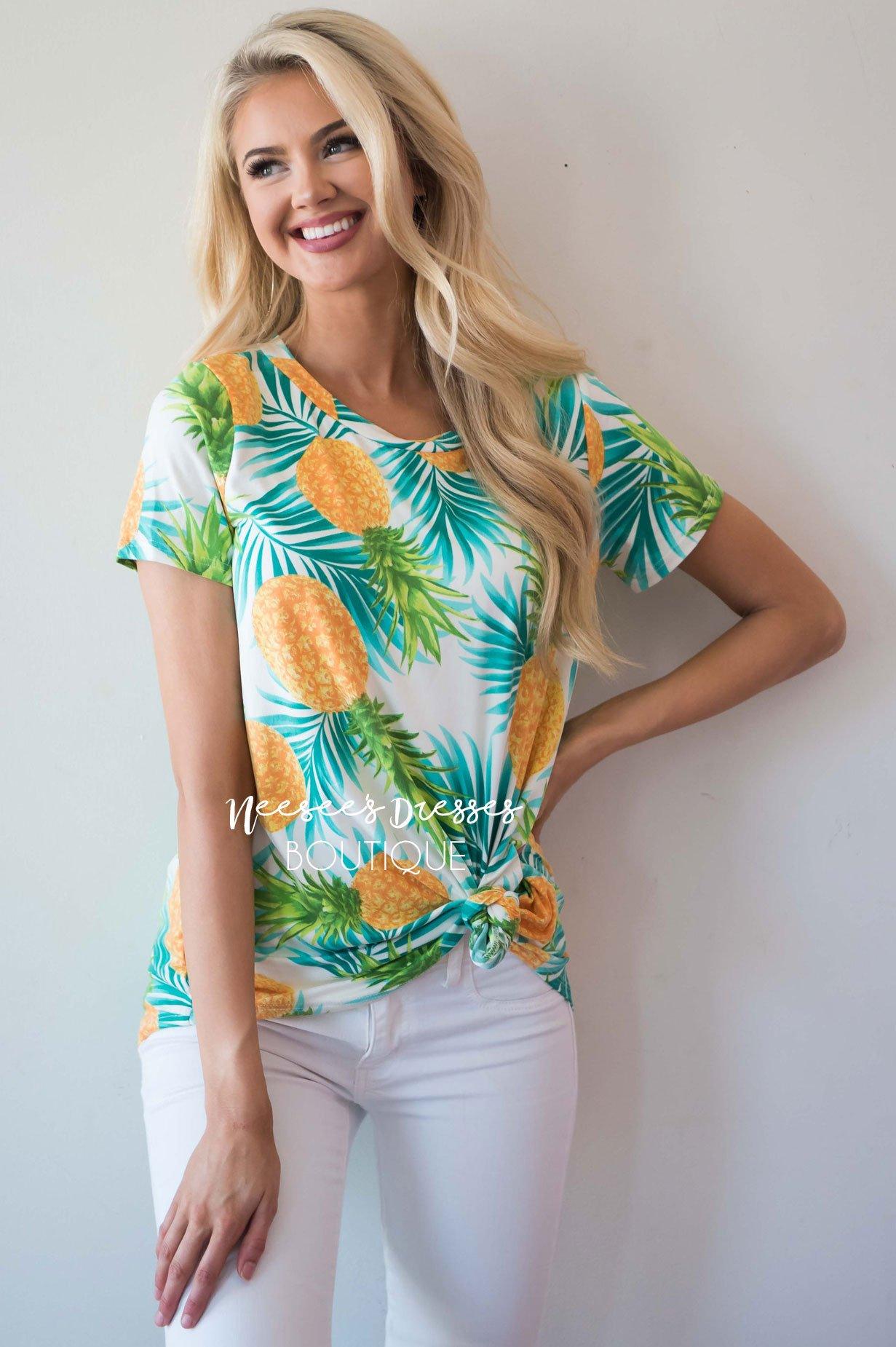 Tropical Vibes Only Pineapple Top