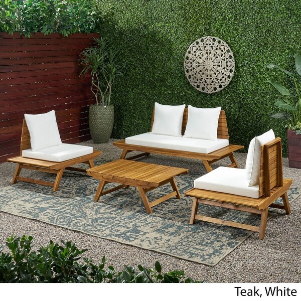 Sedona Acacia Wood 4piece Outdoor Chat Set by Christopher Knight Home