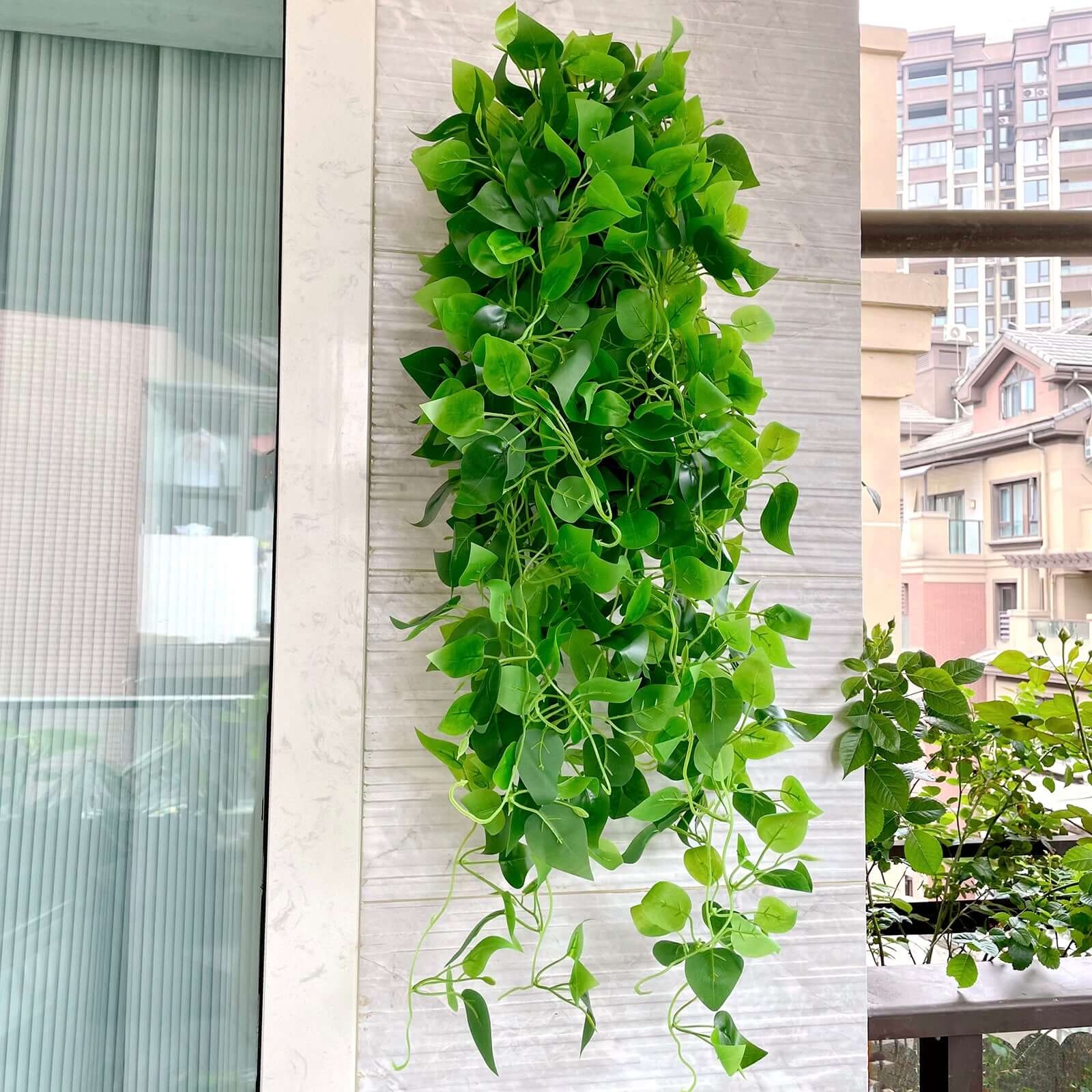 3 Pack Green Silk Pothos Artificial Hanging Plants, Fake Foliage Ivy Vine Garland Vines - 3ft