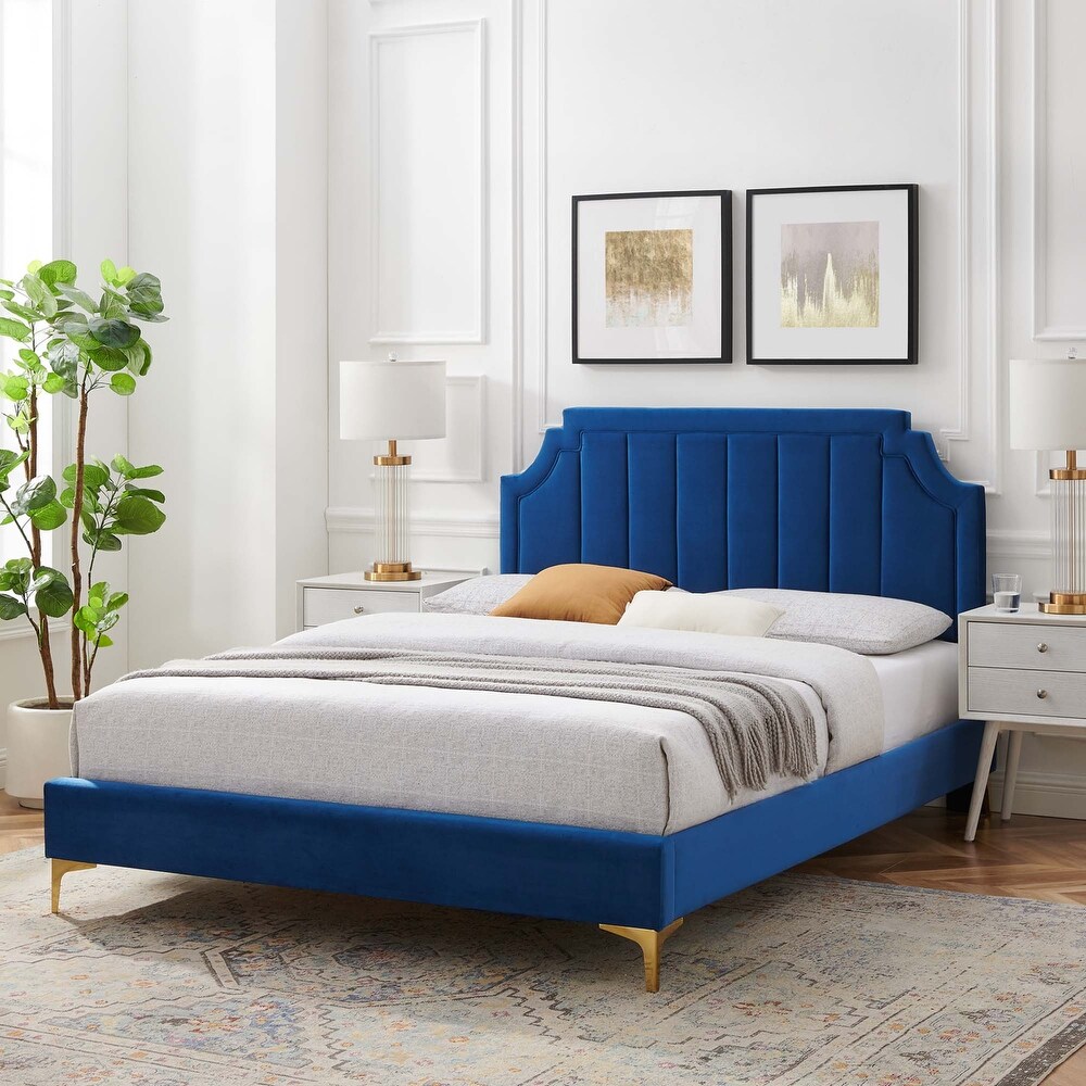 Sienna Performance Velvet Twin Platform Bed