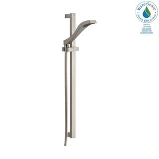 Delta Dryden 1-Spray Patterns 1.75 GPM 3.91 in. Wall Mount Handheld Shower Head in Stainless 57051-SS