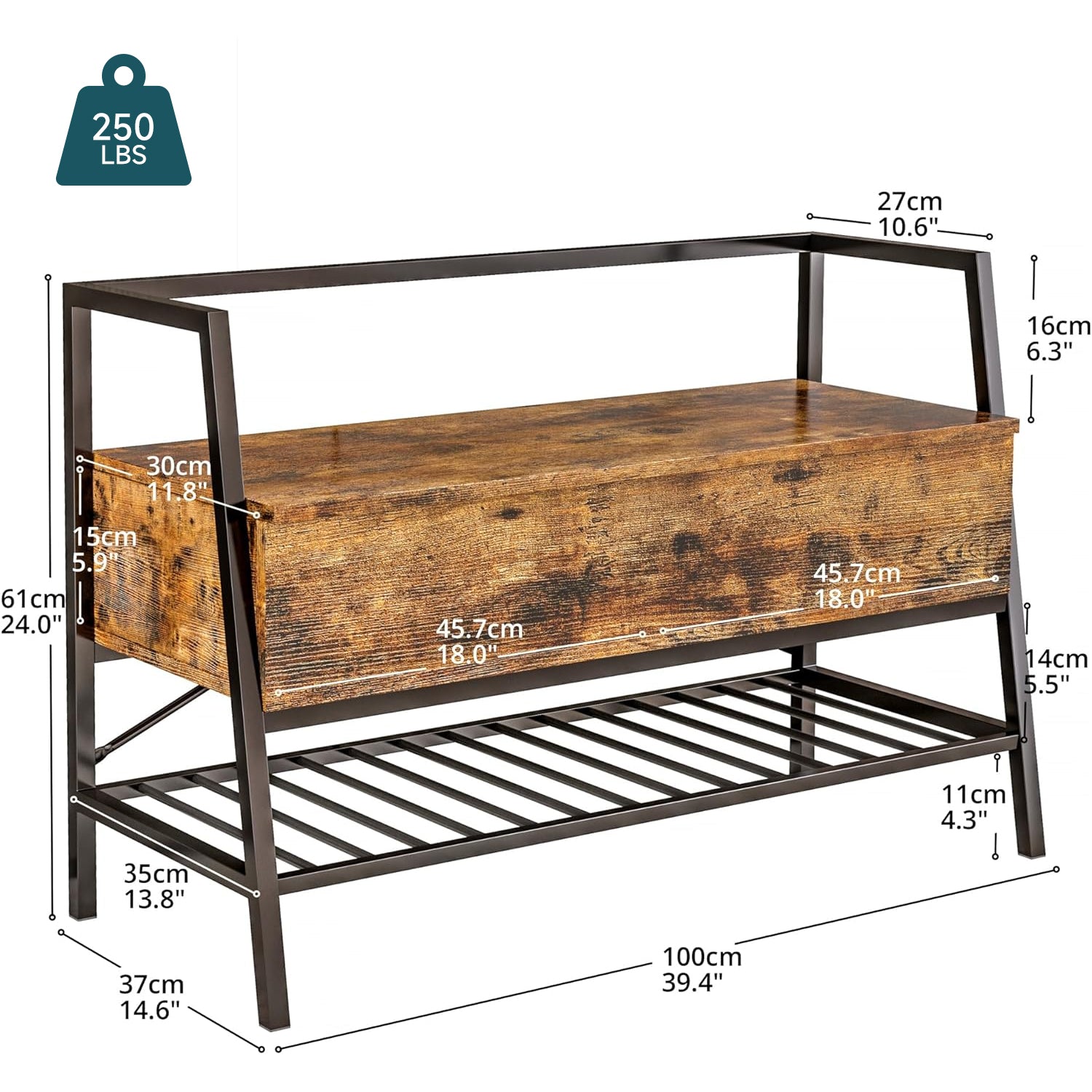 Entryway Bench Shoe Bench With Shoe Rack and Storage Box for Entryway, Bedroom, Hallway