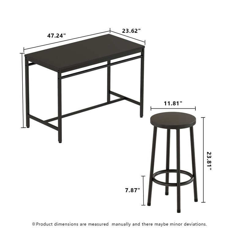 Vintage 5 Piece Dining Table Set  4   Person Counter Height Table Chair Set for Pub  Dining Room