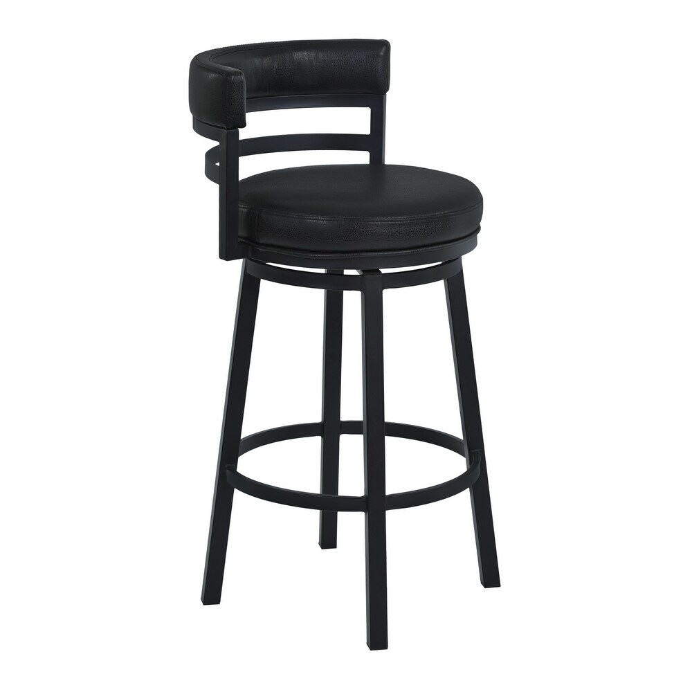 Madrid Modern Swivel Counter/Bar Stool in Faux Leather and Metal