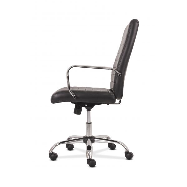 Sadie Mid-Back Executive Chair - Black Leather