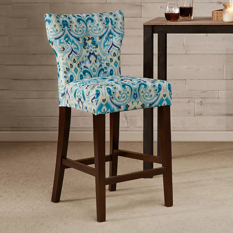 Madison Park Hayes Button Tufted Counter Stool