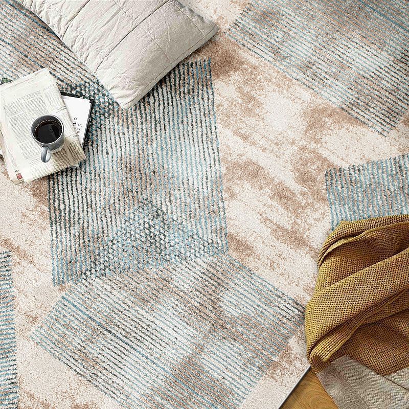 World Rug Gallery Contemporary Distressed Geometric Area Rug