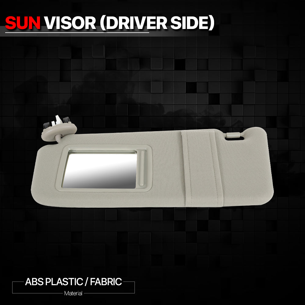 Yellow Car Sun Visor Sunshade Left Driver Side w/Mirror for 07-11 Toyota Camry