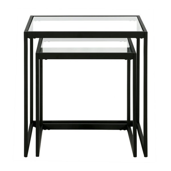 Nesting Side Table Set with Glass Top