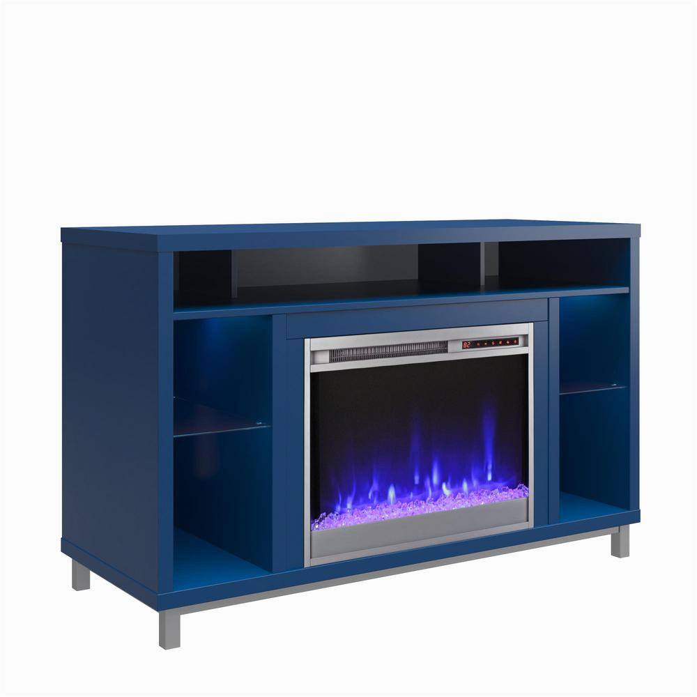 Ameriwood Home Cleavland 47.5 in Freestanding Electric Fireplace TV Stand in Navy HD74488