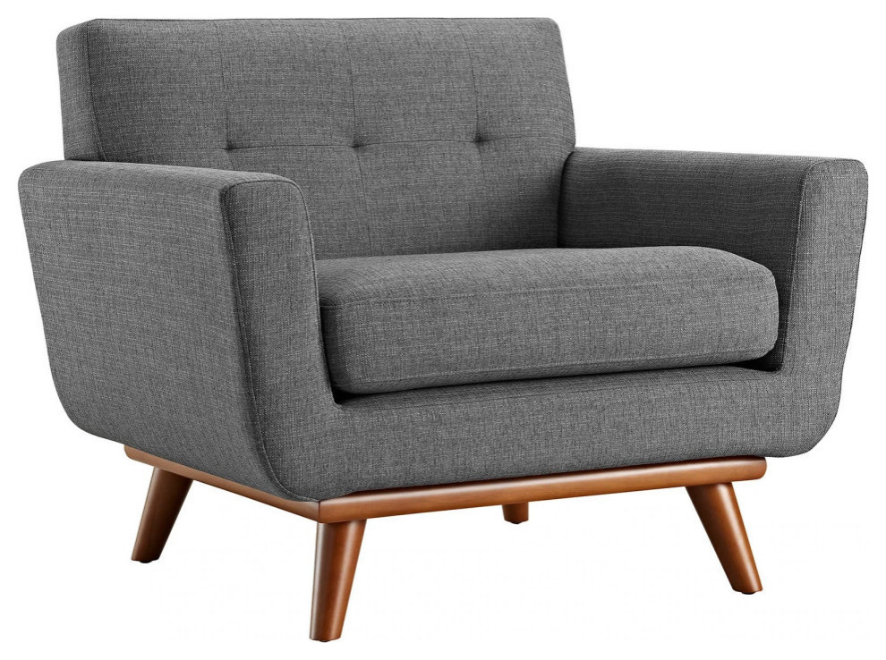 Giselle Gray 2 Piece Armchair and Ottoman   Midcentury   Armchairs And Accent Chairs   by V.S.D Furniture  Houzz