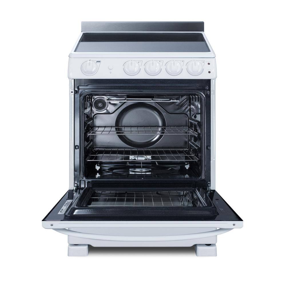 Summit Appliance 24 in. 2.9 cu. ft. Slide-In Electric Range in White REX2421WRT