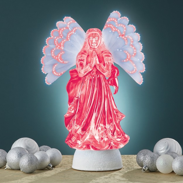 Collections Etc Fiber optic Color changing Angel Tabletop Decoration 7 25 X 5 25 X 13