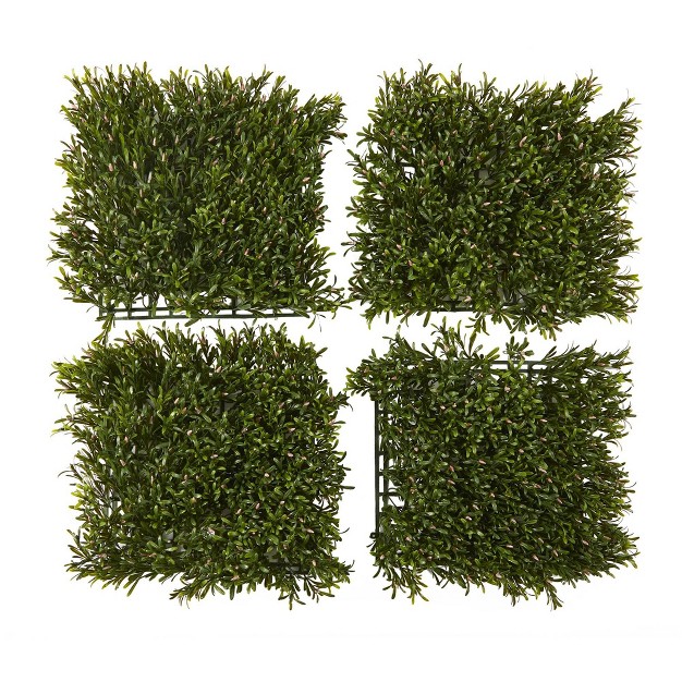 Set Of 4 Rosemary Artificial Wall Mat Nearly Natural