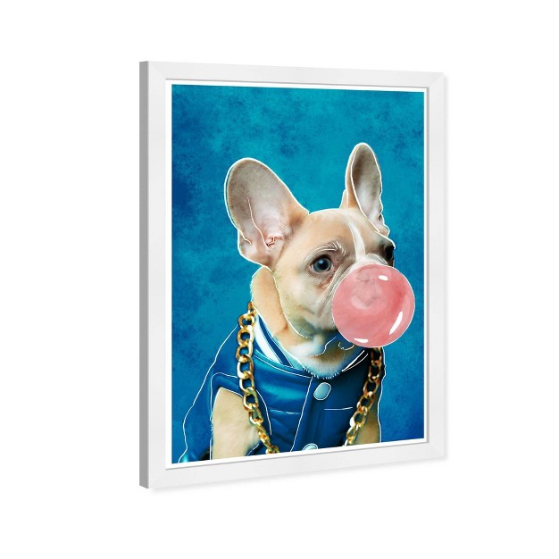 X 21 quot Frenchie And Bubblegum Animals Framed Art Print Wynwood Studio