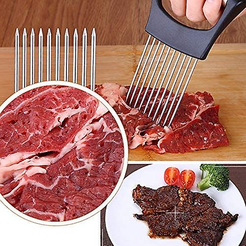 Stainless Steel Onion Holder，fruits Veg Meat Tomato Cutter，slicer Peeler Chopper With 10 Prongs Handy，kitchen Gadgets Safety Cooking Tools