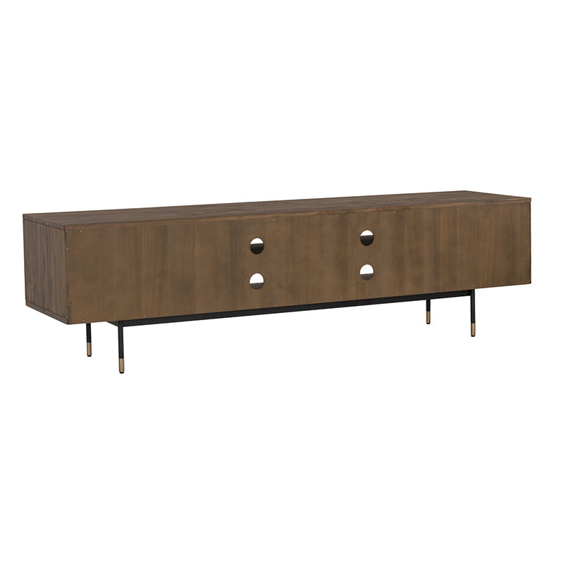 HAMILTON Entertainment TV Unit Solid Acacia Wood 200cm - Toffee Colour