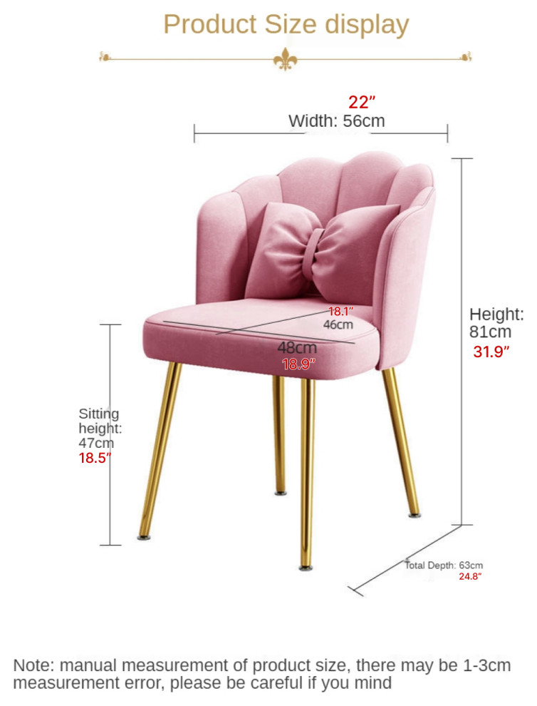 Golden Luxury Makeup Chair with Backrest made of Cotton   Contemporary   Dining Chairs   by Miron Demid LLC  Houzz