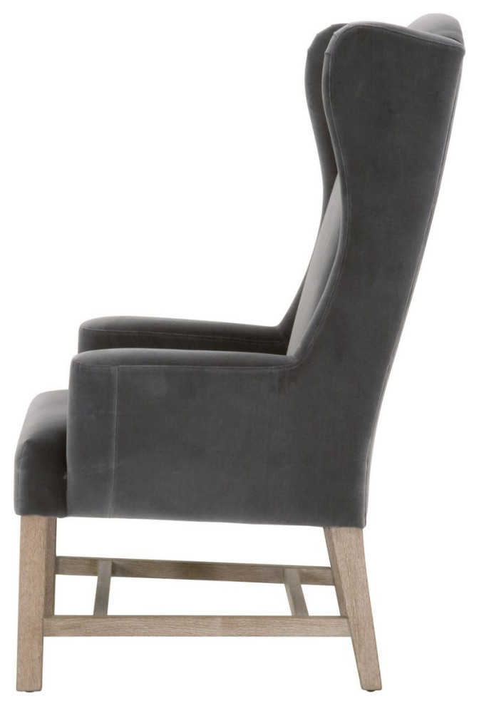 Essentials For Living Stitch  ampHand Bennett Arm Chair Dark Dove Velvet   Transitional   Dining Chairs   by Unlimited Furniture Group  Houzz