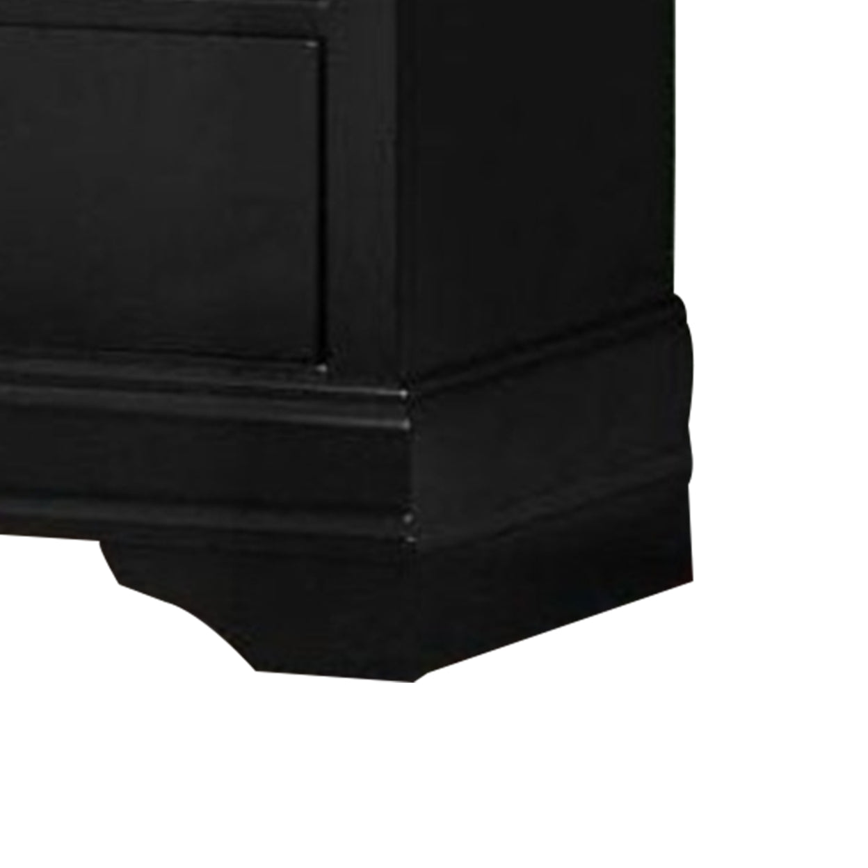 48 Inch Wood Tall Dresser Chest, Metal Drop Handles, Black- Saltoro Sherpi