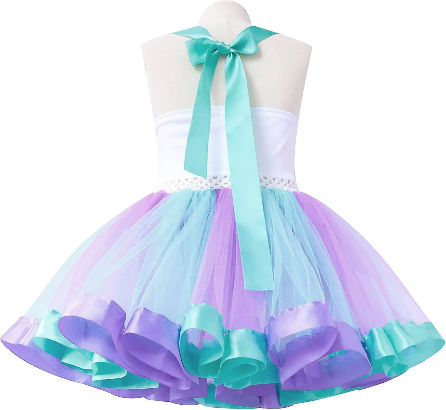 Mermaid Dress For Girls With Headband，jewelry Set，bag Little Mermaid Costume Tutu Skirt Princess Dress Up Clothes For Little Girls Toddlers Baby 2t-9t