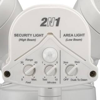 ETi 240 Degree LED Motion Sensor Light Outdoor White Twin Head Flood Security Light 1200 to 2400 Lumens Driveway Walkway 51406112