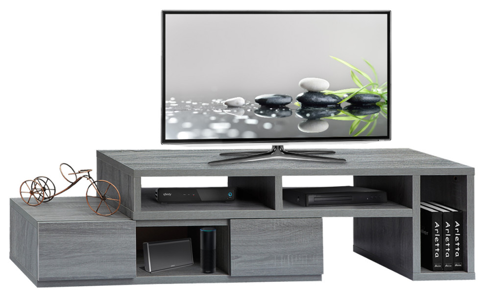 Techni Mobili Adjustable TV Stand Console For TV  x27s up to 65 quot  Contemporary   Entertainment Centers And Tv Stands   by Rta Products  L  Houzz
