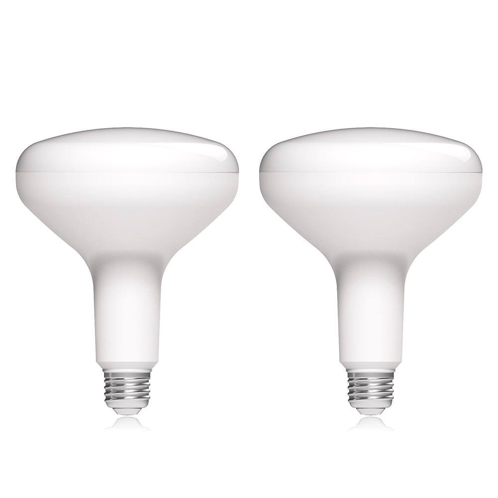 EcoSmart 75-Watt Equivalent BR40 Dimmable ENERGY STAR LED Light Bulb Bright White (2-Pack) BR40-1D 12W E26 120V 3000K