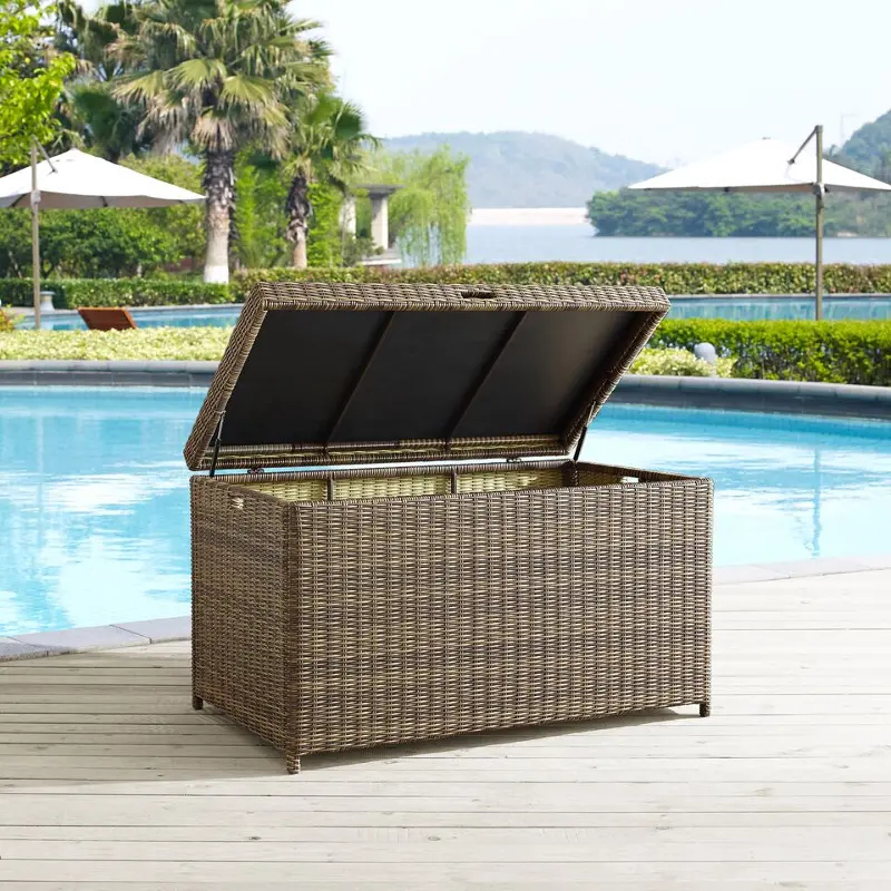 Bradenton Brown Wicker Patio Storage Bin