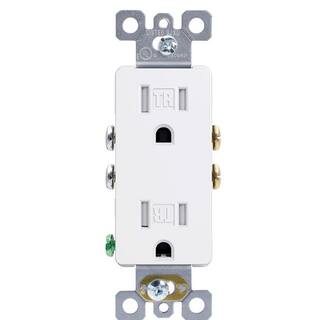 ELEGRP Decorative 15 Amp Tamper-Resistant Duplex Outlet White (1-Pack) 2007A-1PK