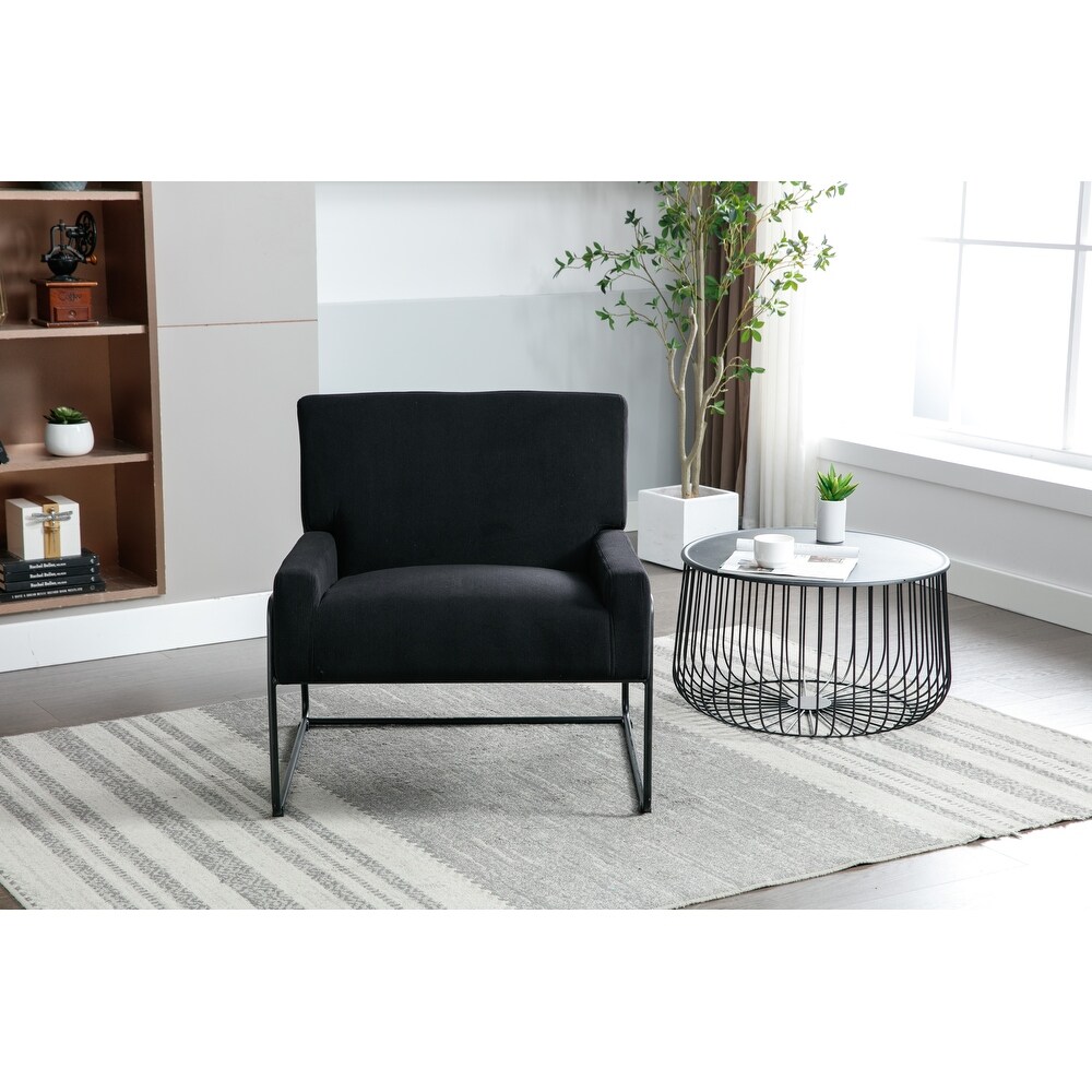 High Density Soft Armchair Living Room Accent Chair  Black