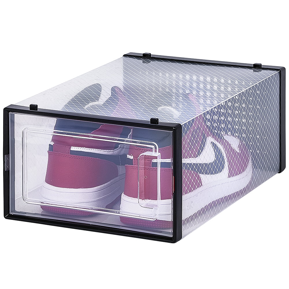 OnDisplay Clik Stackable Interlocking Shoe Box System (Standard Clear/Black， Single Box)