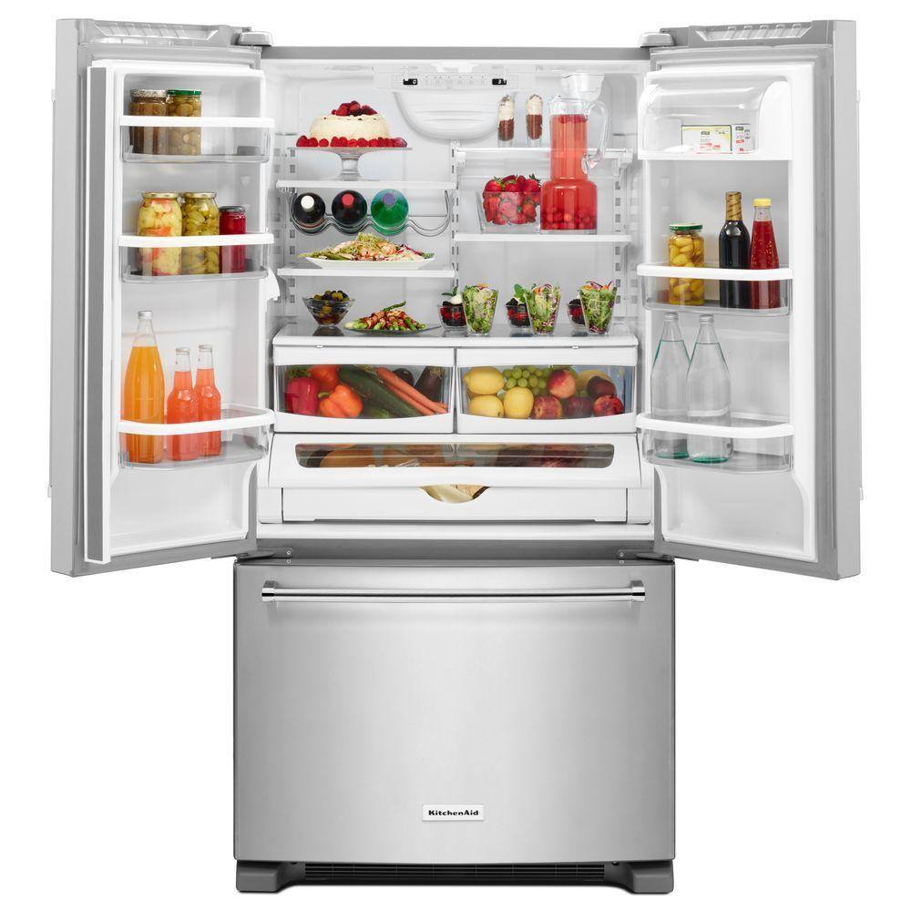 KitchenAid 25.2 cu. ft. French Door Refrigerator in Stainless Steel KRFF305ESS